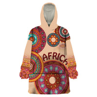 Africa Tribal Traditional Pattern Wearable Blanket Hoodie Beige Motif - Wonder Print Shop