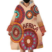 Africa Tribal Traditional Pattern Wearable Blanket Hoodie Beige Motif - Wonder Print Shop