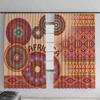 Africa Tribal Traditional Pattern Window Curtain Beige Motif - Wonder Print Shop