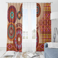 Africa Tribal Traditional Pattern Window Curtain Beige Motif - Wonder Print Shop