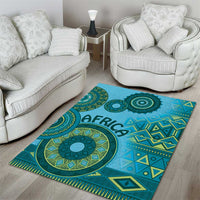 Africa Tribal Traditional Pattern Area Rug Blue Motif LT9 - Wonder Print Shop