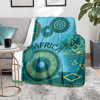Africa Tribal Traditional Pattern Blanket Blue Motif