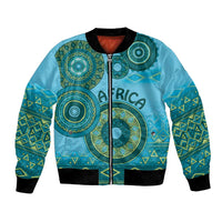 Africa Tribal Traditional Pattern Bomber Jacket Blue Motif LT9 - Wonder Print Shop