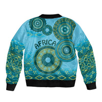 Africa Tribal Traditional Pattern Bomber Jacket Blue Motif LT9 - Wonder Print Shop