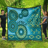Africa Tribal Traditional Pattern Quilt Blue Motif - Wonder Print Shop