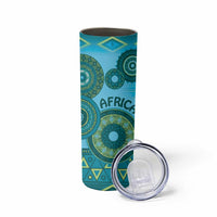 Africa Tribal Traditional Pattern Skinny Tumbler Blue Motif - Wonder Print Shop