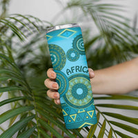 Africa Tribal Traditional Pattern Skinny Tumbler Blue Motif - Wonder Print Shop