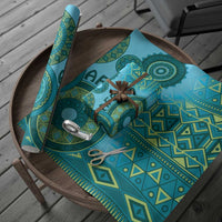 Africa Tribal Traditional Pattern Wrapping Paper Blue Motif - Wonder Print Shop