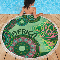 Africa Tribal Traditional Pattern Beach Blanket Green Motif LT9 - Wonder Print Shop