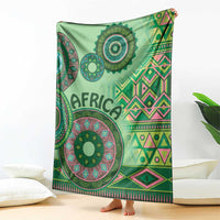 Africa Tribal Traditional Pattern Blanket Green Motif