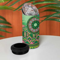 Africa Tribal Traditional Pattern 4 in 1 Can Cooler Tumbler Green Motif LT9 - Wonder Print Shop