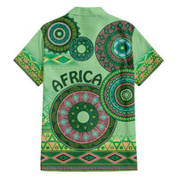 Africa Tribal Traditional Pattern Family Matching Tank Maxi Dress and Hawaiian Shirt Green Motif - Wonder Print Shop