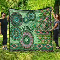Africa Tribal Traditional Pattern Quilt Green Motif - Wonder Print Shop
