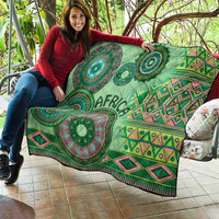 Africa Tribal Traditional Pattern Quilt Green Motif - Wonder Print Shop