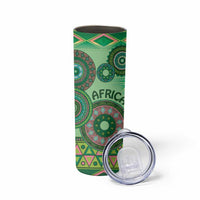 Africa Tribal Traditional Pattern Skinny Tumbler Green Motif - Wonder Print Shop