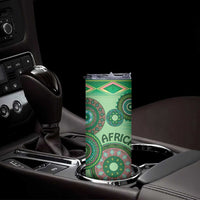 Africa Tribal Traditional Pattern Skinny Tumbler Green Motif - Wonder Print Shop