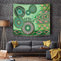 Africa Tribal Traditional Pattern Tapestry Green Motif - Wonder Print Shop