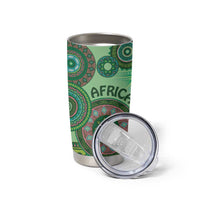 Africa Tribal Traditional Pattern Tumbler Cup Green Motif - Wonder Print Shop