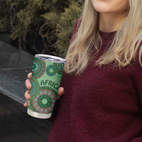 Africa Tribal Traditional Pattern Tumbler Cup Green Motif - Wonder Print Shop