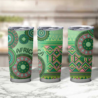 Africa Tribal Traditional Pattern Tumbler Cup Green Motif - Wonder Print Shop
