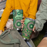 Africa Tribal Traditional Pattern Tumbler Cup Green Motif - Wonder Print Shop