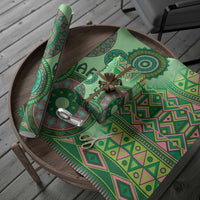 Africa Tribal Traditional Pattern Wrapping Paper Green Motif - Wonder Print Shop