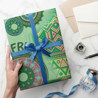 Africa Tribal Traditional Pattern Wrapping Paper Green Motif - Wonder Print Shop