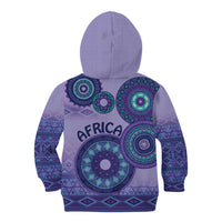 Africa Tribal Traditional Pattern Kid Hoodie Purple Motif - Wonder Print Shop
