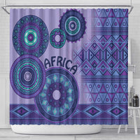 Africa Tribal Traditional Pattern Shower Curtain Purple Motif