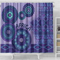 Africa Tribal Traditional Pattern Shower Curtain Purple Motif
