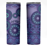 Africa Tribal Traditional Pattern Skinny Tumbler Purple Motif - Wonder Print Shop