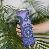 Africa Tribal Traditional Pattern Skinny Tumbler Purple Motif - Wonder Print Shop