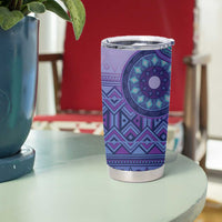 Africa Tribal Traditional Pattern Tumbler Cup Purple Motif - Wonder Print Shop