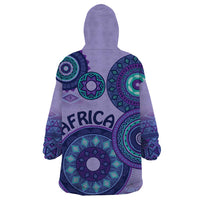 Africa Tribal Traditional Pattern Wearable Blanket Hoodie Purple Motif - Wonder Print Shop