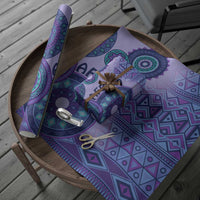 Africa Tribal Traditional Pattern Wrapping Paper Purple Motif - Wonder Print Shop