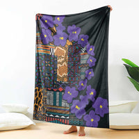 Africa Violets Flowers Blanket Mix Native Tribal Pattern