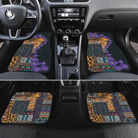 Africa Violets Flowers Car Mats Mix Native Tribal Pattern LT9 - Wonder Print Shop