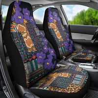 Africa Violets Flowers Car Seat Cover Mix Native Tribal Pattern LT9 - Wonder Print Shop