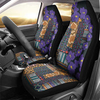 Africa Violets Flowers Car Seat Cover Mix Native Tribal Pattern LT9 - Wonder Print Shop