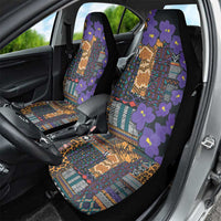 Africa Violets Flowers Car Seat Cover Mix Native Tribal Pattern LT9 - Wonder Print Shop