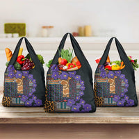 Africa Violets Flowers Grocery Bag Mix Native Tribal Pattern