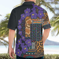 Africa Violets Flowers Hawaiian Shirt Mix Native Tribal Pattern - Wonder Print Shop