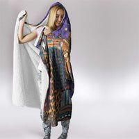 Africa Violets Flowers Hooded Blanket Mix Native Tribal Pattern