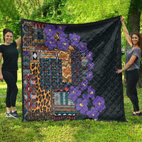 Africa Violets Flowers Quilt Mix Native Tribal Pattern - Wonder Print Shop