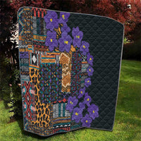Africa Violets Flowers Quilt Mix Native Tribal Pattern - Wonder Print Shop