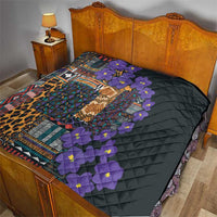 Africa Violets Flowers Quilt Mix Native Tribal Pattern - Wonder Print Shop