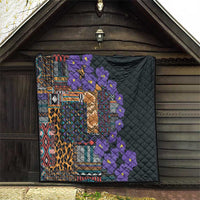 Africa Violets Flowers Quilt Mix Native Tribal Pattern - Wonder Print Shop