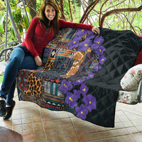 Africa Violets Flowers Quilt Mix Native Tribal Pattern - Wonder Print Shop