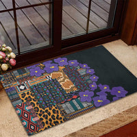 Africa Violets Flowers Rubber Doormat Mix Native Tribal Pattern - Wonder Print Shop