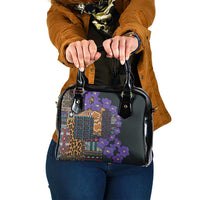 Africa Violets Flowers Shoulder Handbag Mix Native Tribal Pattern